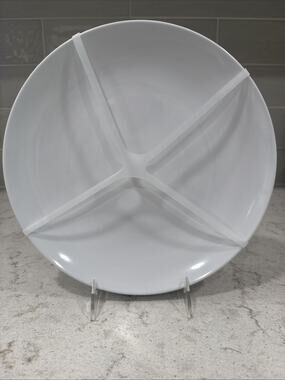 Set of 4 WHITE 10.5” Premium Melamine Coupe Dinner Plates PALATE and PLATE New